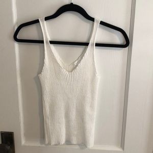 Sweater-like white tank top